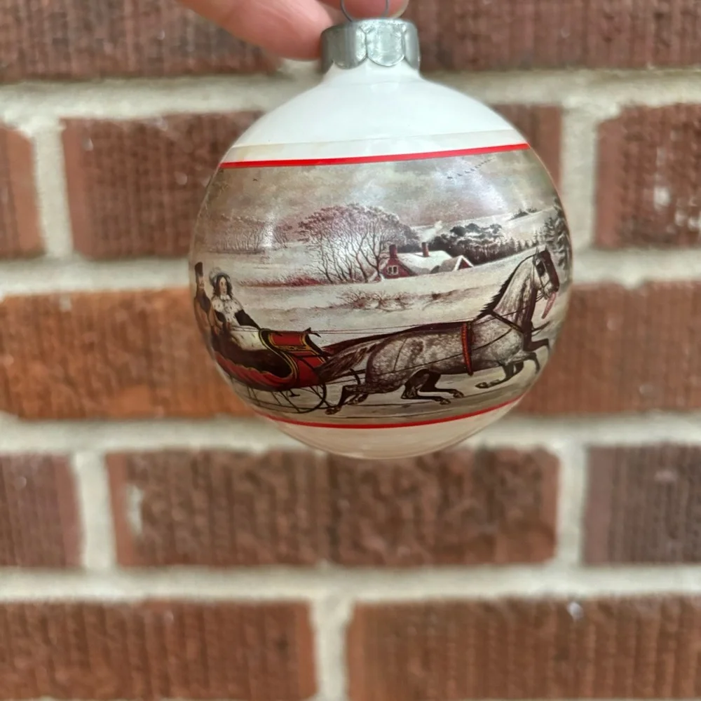 Christmas tree ornament bundle 3 round one holiday Set of 3